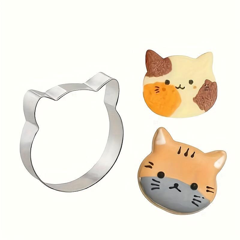 1pc of Stainless Steel Cute Cat Cookie Cutter, Cartoon Creative Baking Mold, Fruit Cutting Mold