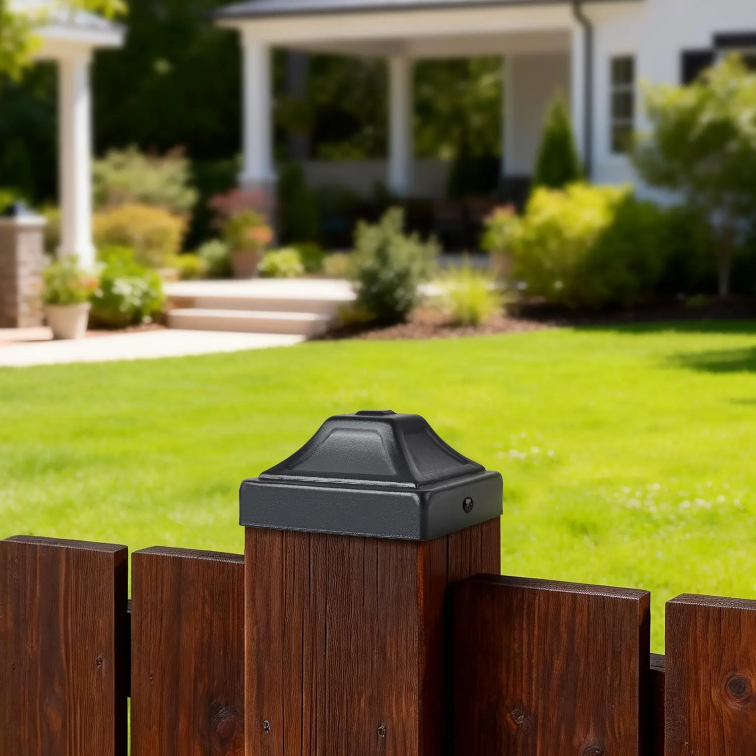 4-Pack Fence Post Caps, Decorative Guard Caps for Fencing Posts, Protective Top Covers for Railings, Stylish Fence Accessories