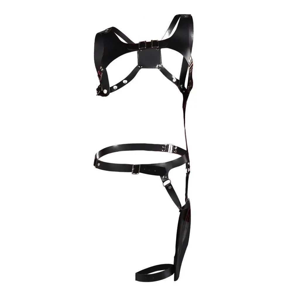 Women's Ada Wong Cosplay Belt Holster Set - Faux Leather Gun Holder with Back Strap, Waist Belt Accessories for Halloween Costume Props, Made of Acrylic, Nylon, Polyester, Belt Set, Accessory Kit