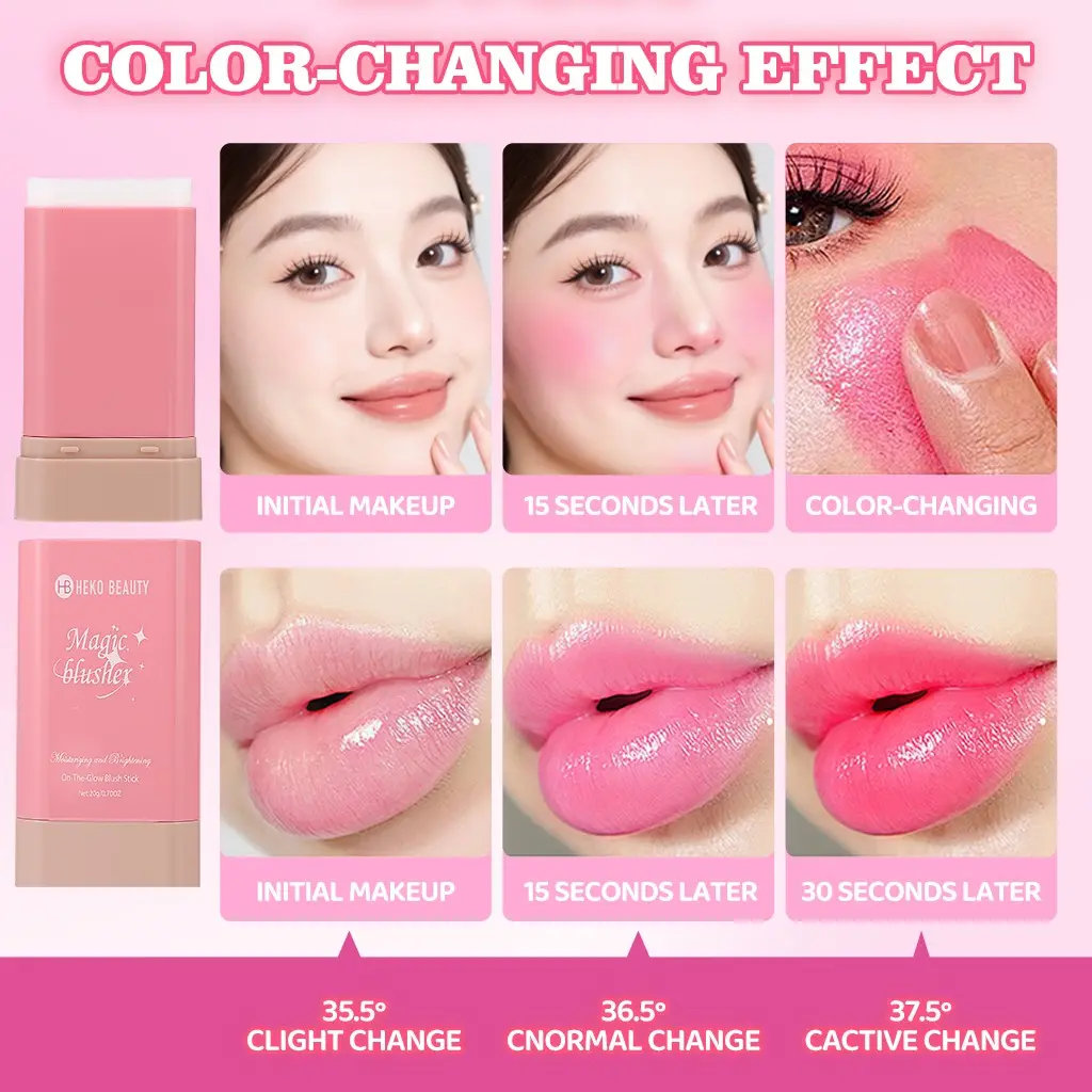 All-In-One Blush Stick, Concealer, Blush, Highlighter, Multi-Functional Makeup, Long-Lasting Moisturizing Formula, Suitable for All Skin Tones