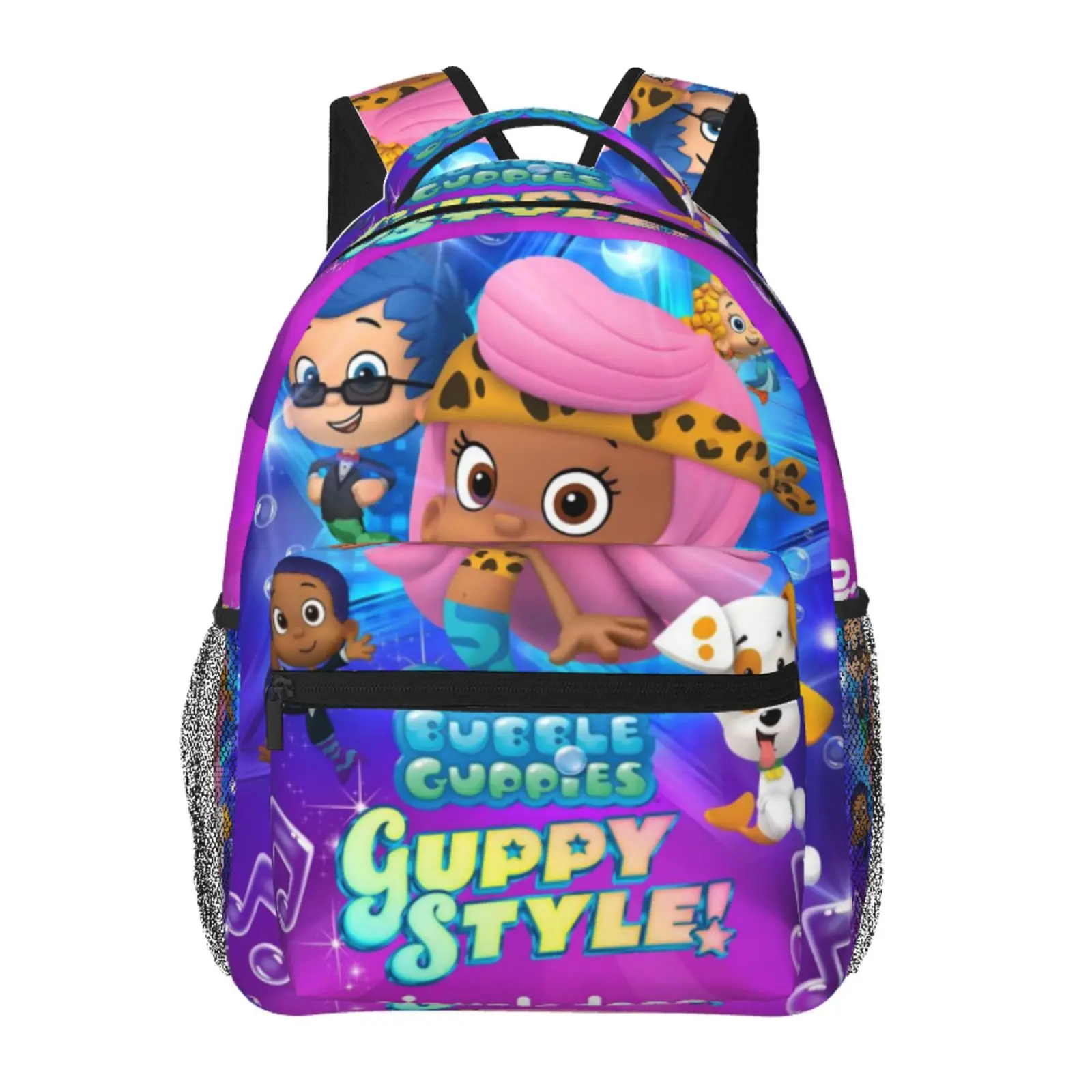 Anime Bubble Guppies2 Backpack, School bag Cute Girls Boys Teens Backpacks Kawaii Kids Lightweight backpack with adjustable straps Bookbag with for office travel bag