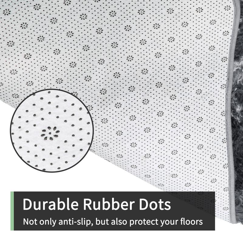 FAMVAL Large Size Plush Rugs Big Fluffy Area Rug Non-slip Soft Shaggy Carpet Mats for Livingroom Bedroom Nursery Home Decor Gray Lantern Christmas gifts