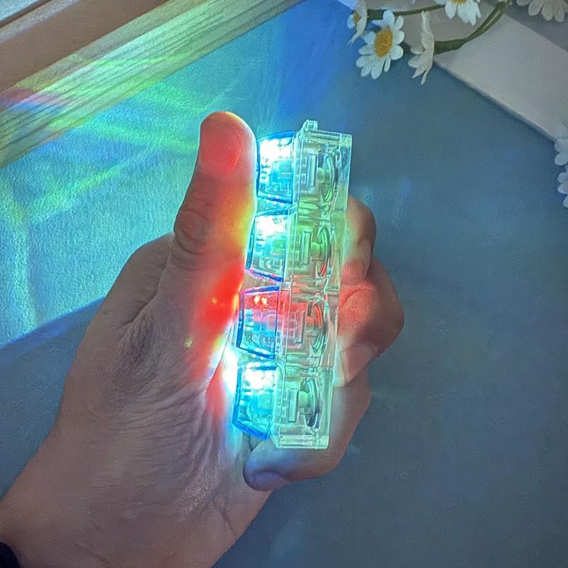 4-key decompression button, Russian Tetris keychain, mechanical key with light-emitting function, stress-reducing fingertip toy key.