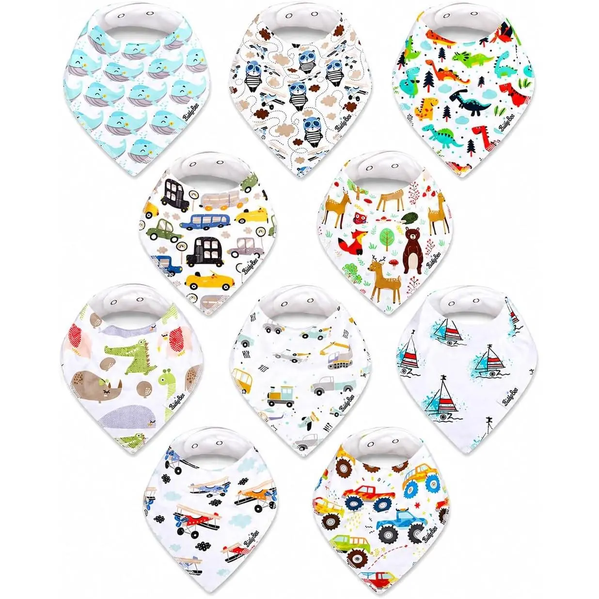 Organic Cotton Bandana Drool Bibs for Babies - Soft, Adjustable, Absorbent, Unisex Teething Bibs