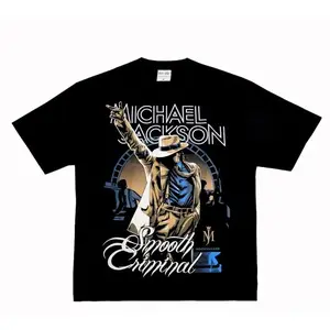 Summer Men's MJ Michael Jackson Printed 100%CottonNeutral O-Neck Short Sleeve Men's and Women's Fashion Hip Hop T-shirt Fan Gift