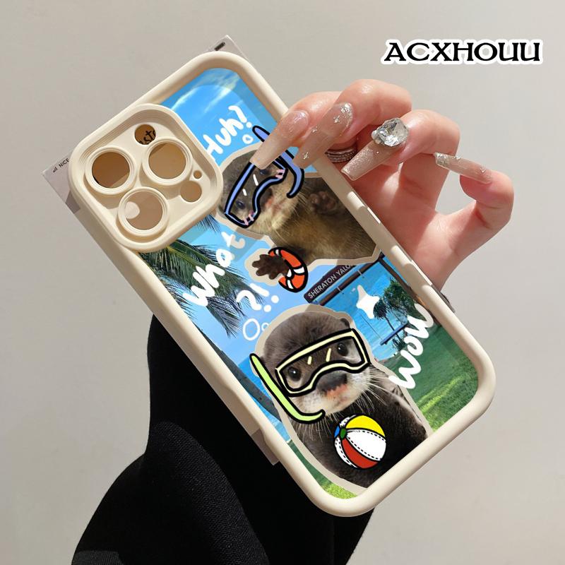 Compatible with iPhone 17 16 E Pro Max 15 Plus 14 13 12 11 XS XR Otter Beach Fun Soft TPU Shockproof Anti-Scratch Rugged Cover