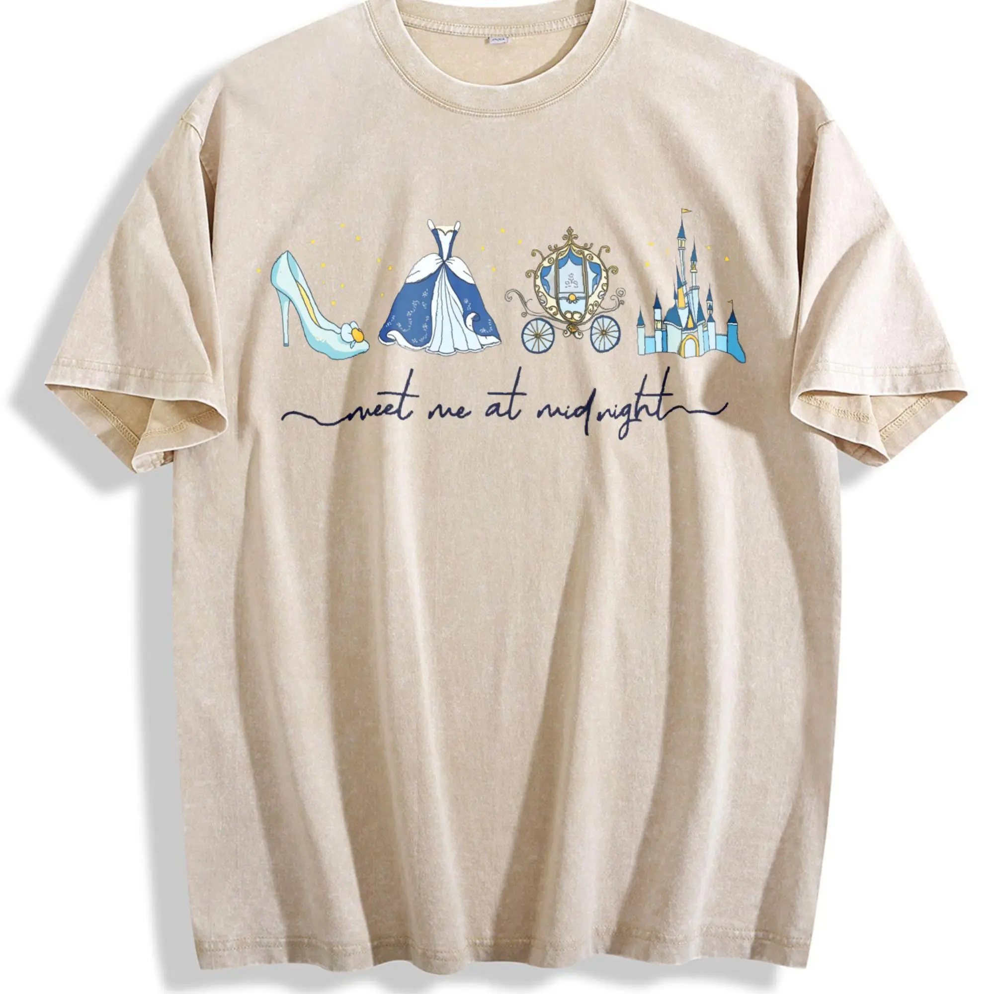 Men's Meet Me at Midnight Casual Short-Sleeve Top - Fairytale Carriage Inspired Clothes, Magical Princess Party Graphic Sweatshirt, 2026 Girls Trip Gift