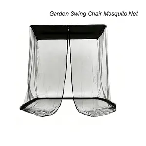 6.7x6.7x4.1ft Outdoor Mosquito Netting for Swing/patio, Three-Person Large Size Porch Swings Netting with Zipper and Waterproof Roof Tent