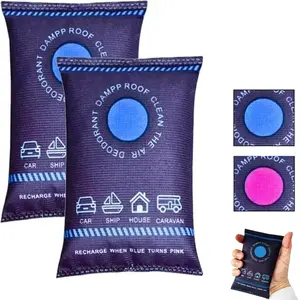2 Packs of Dehumidifying Sachets, Reusable Moisture-absorbing Agent Sets,  Color Indicating Silica Gel Desiccant Packets, Moisture absorbers for storage, Dehumidifier bag for Closets