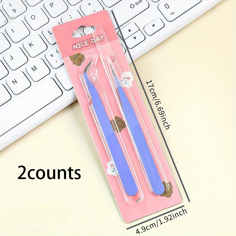Mini Tweezers Set, 2 Counts/set Daily Multifunctional Mini Tweezers, DIY Scrapbooking Tool, Creative Tweezers for Home, School and Office #GLOBAL PICKS