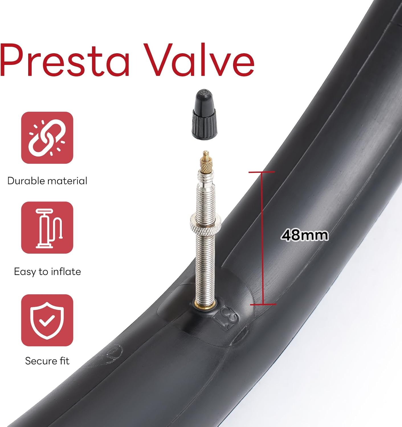 700x18C/19C/20C/21C/22C/23C/24C/25C FV60mm  Tube, 700C Replacement Bicycle Inner Tube (Single) Reliable 700 x 18C-25C  Inner Tube Presta Valve for City/Road/Gravel Cycling Scenarios