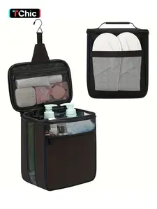 Travel Organizer Bag, Portable Cosmetic Storage, Large Capacity Mesh Shower Bag, Dorm Essential, Bathroom Gym Camping Use, Unisex, Travel Essentials, Travel Toiletry Bag