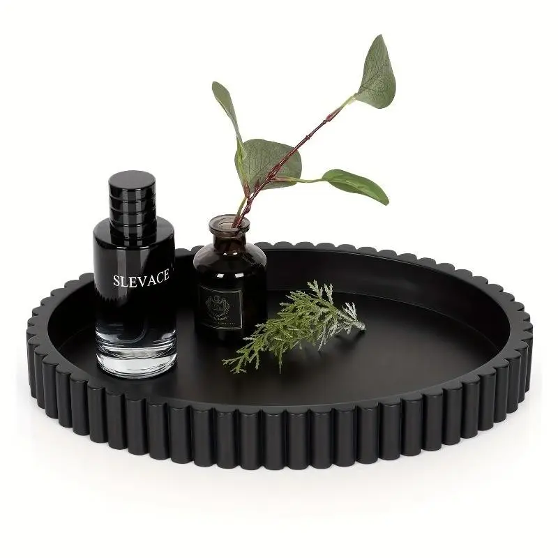 Minimalist Round Silicone Tray, Decorative Display Tray for Coffee Table, Perfume Holder, Home Bar Accessory, Elegant Design