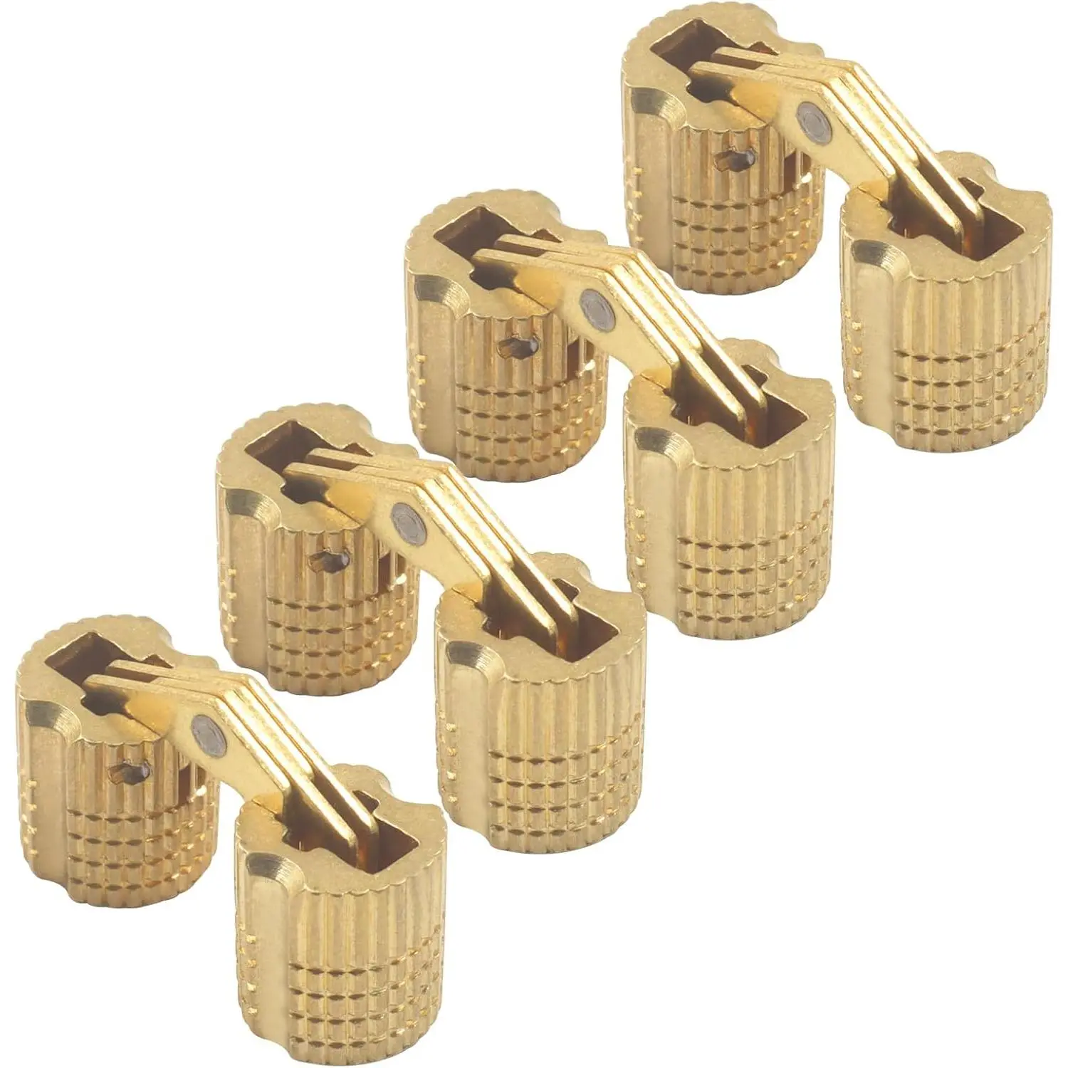Baby Costume Jewelry Concealed Hidden Hinges - 4 Pcs 8mm Invisible Brass Barrel Hinges, 180-Degree Opening Angle for Cabinet Furniture, DIY Jewelry Boxes