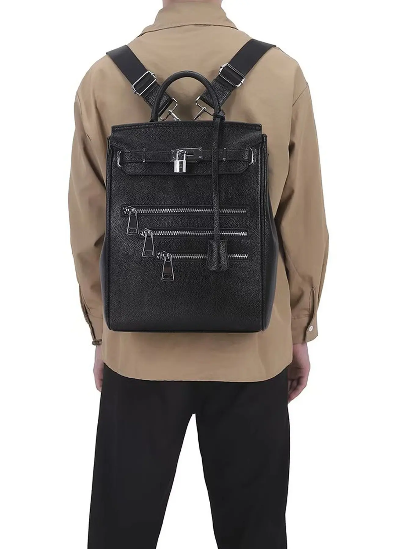 Men's Multifunctional Backpack, Laptop Backpacks, Leather Texture Business Tote, Large Capacity Laptop Bag, Durable and Scratch-Resistant