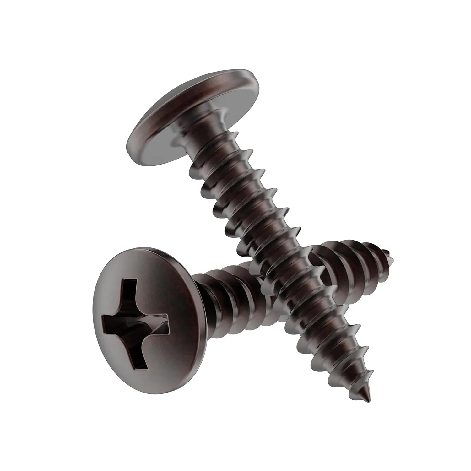 #5 x 5/8" Antique Copper Round  Phillips  Screws - Pack of 25 - Self Tapping Screws for  - RH558-SAC