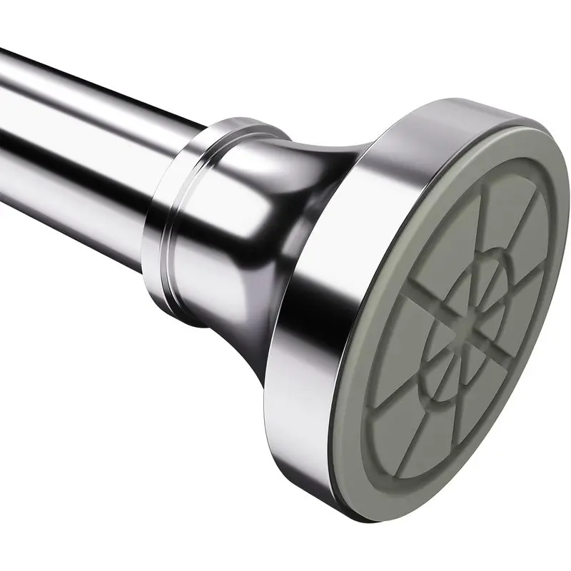 Shower Curtain Rod, 31-80 Inches Adjustable Tension Rod, 1-Inch Diameter Heavy Duty Rustproof Stainless Steel, No-Drill Spring Rod for Bathroom, Kitchen and Closet, Silver