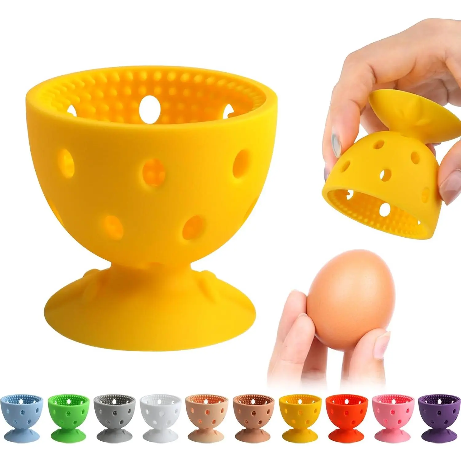 Egg Brh Cleaner, Egg Cleaner Scrubber for Fresh Eggs, Cute Chick Shaped Silicone Egg Washer, Reable Multipurpose Washing Egg Tool for Fruits and Vegetables(Yellow)
