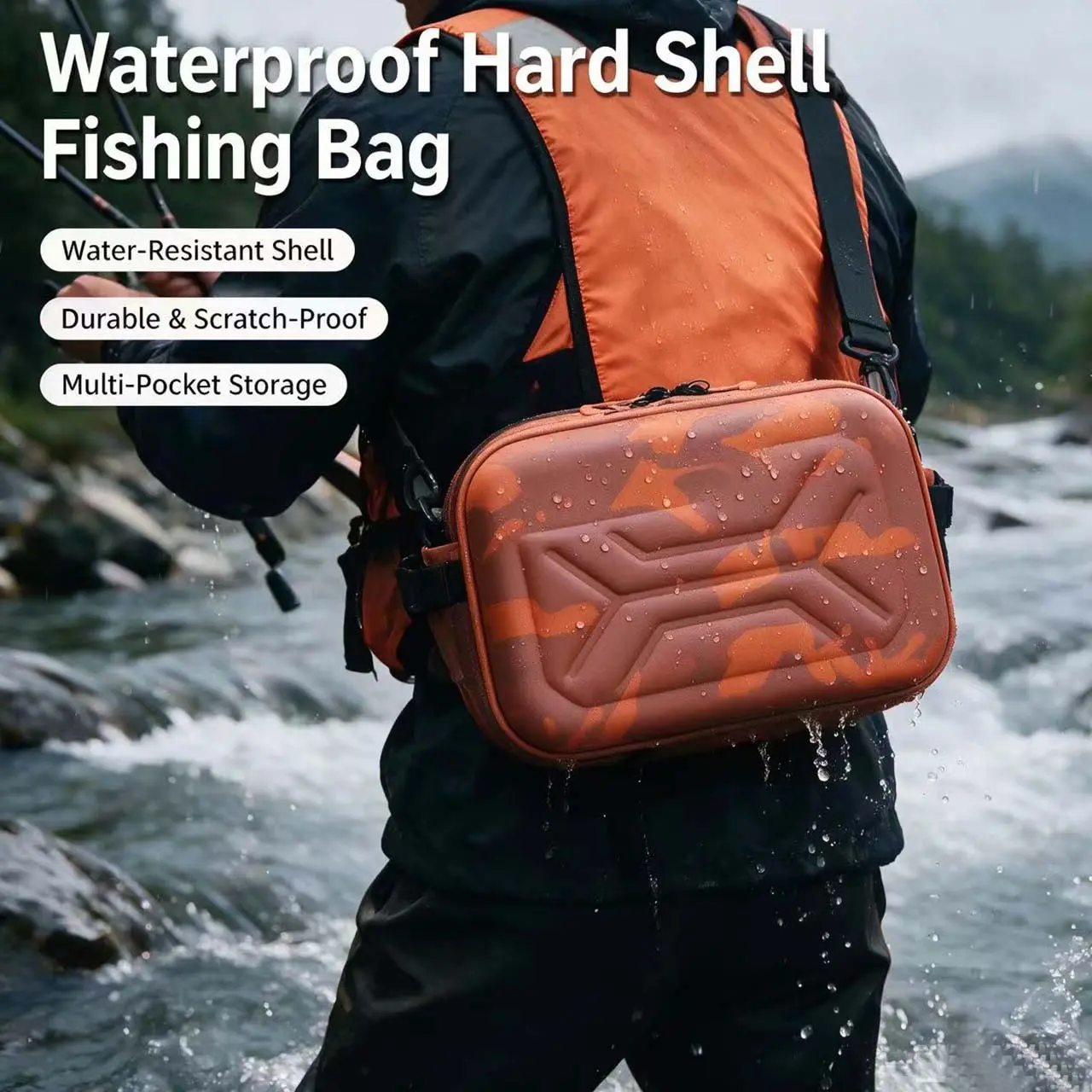 Outdoor Waterproof Lure Waist Bag, Multi-Functional Waist Pack, Single Shoulder Chest Bag, Fishing Backpack, Crossbody Backpack