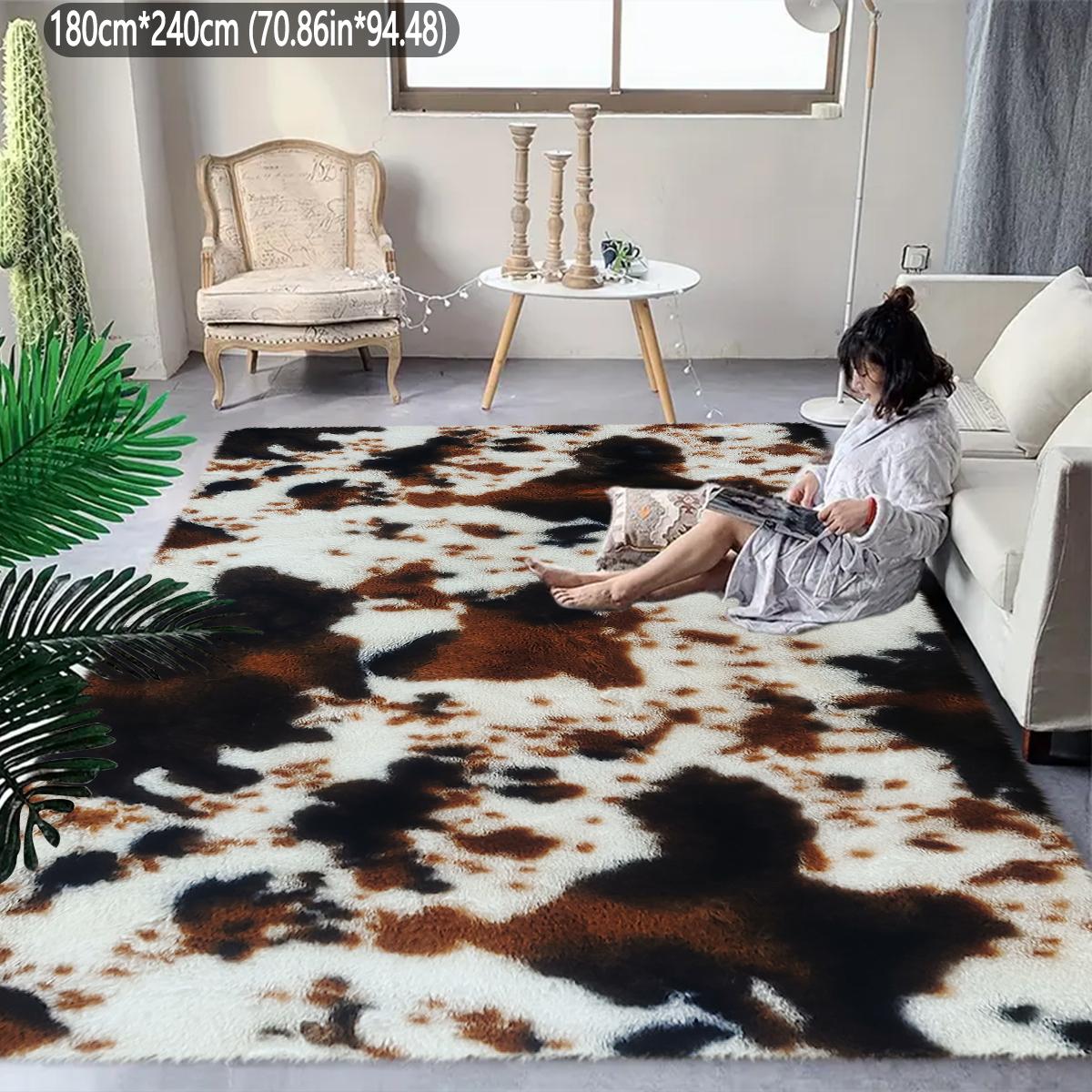 Cow Print Area Rug, Animal Printed Rug, 1 Count Non-slip Soft Floor Mat, Decorative Carpet for Home Living Room Bedroom, Home Decor