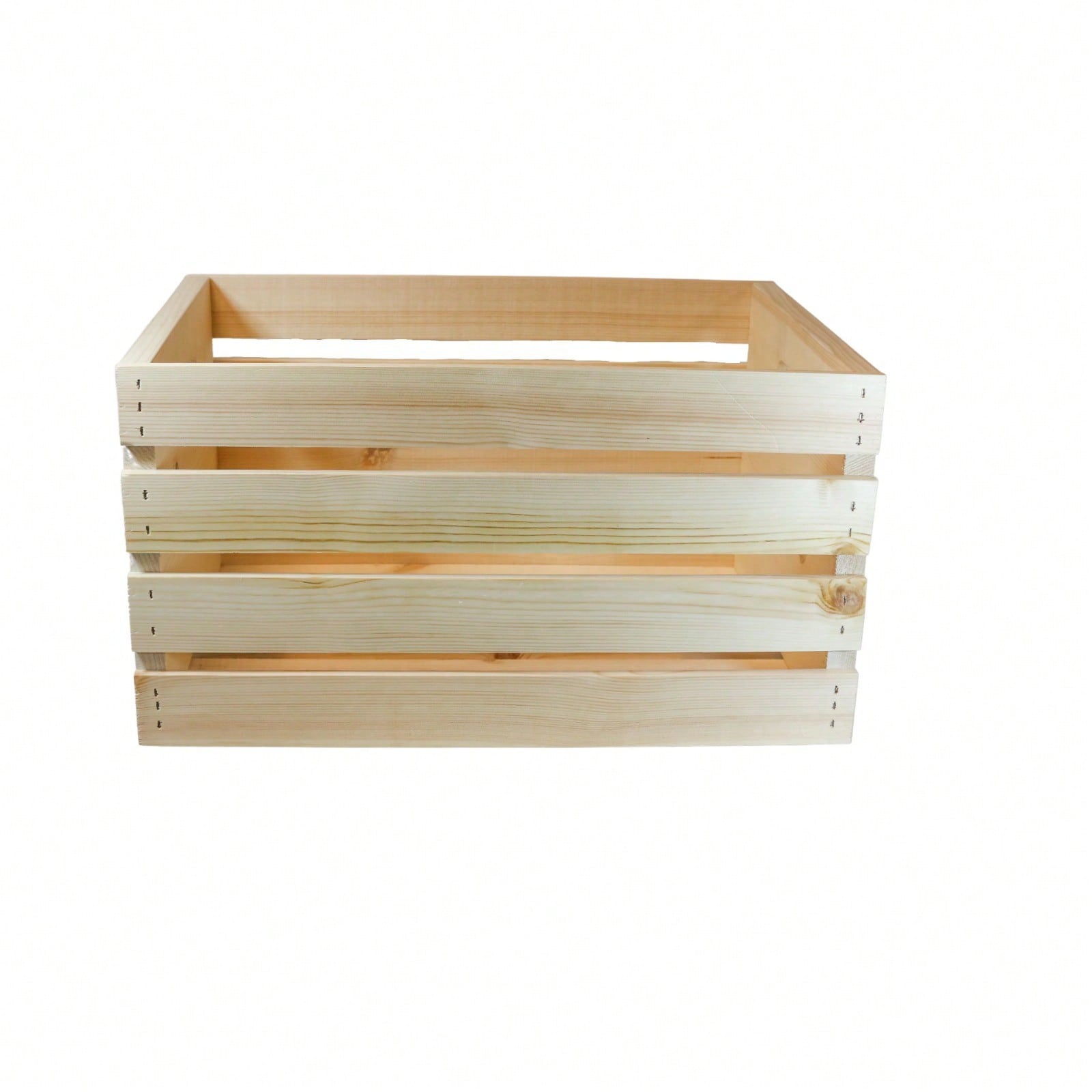 Large Pine Wood Storage Crate – 18"x12.5"x9.5" Stackable Organizer with Routed Handles & Slatted Sides, Heavy-Duty DIY Storage Bin Large Pine Wood Storage Crate – 18"x12.5"x9.5" Stackable Organizer with Routed Handles & Slatted Sides, Heavy-Duty DIY Storage Bin