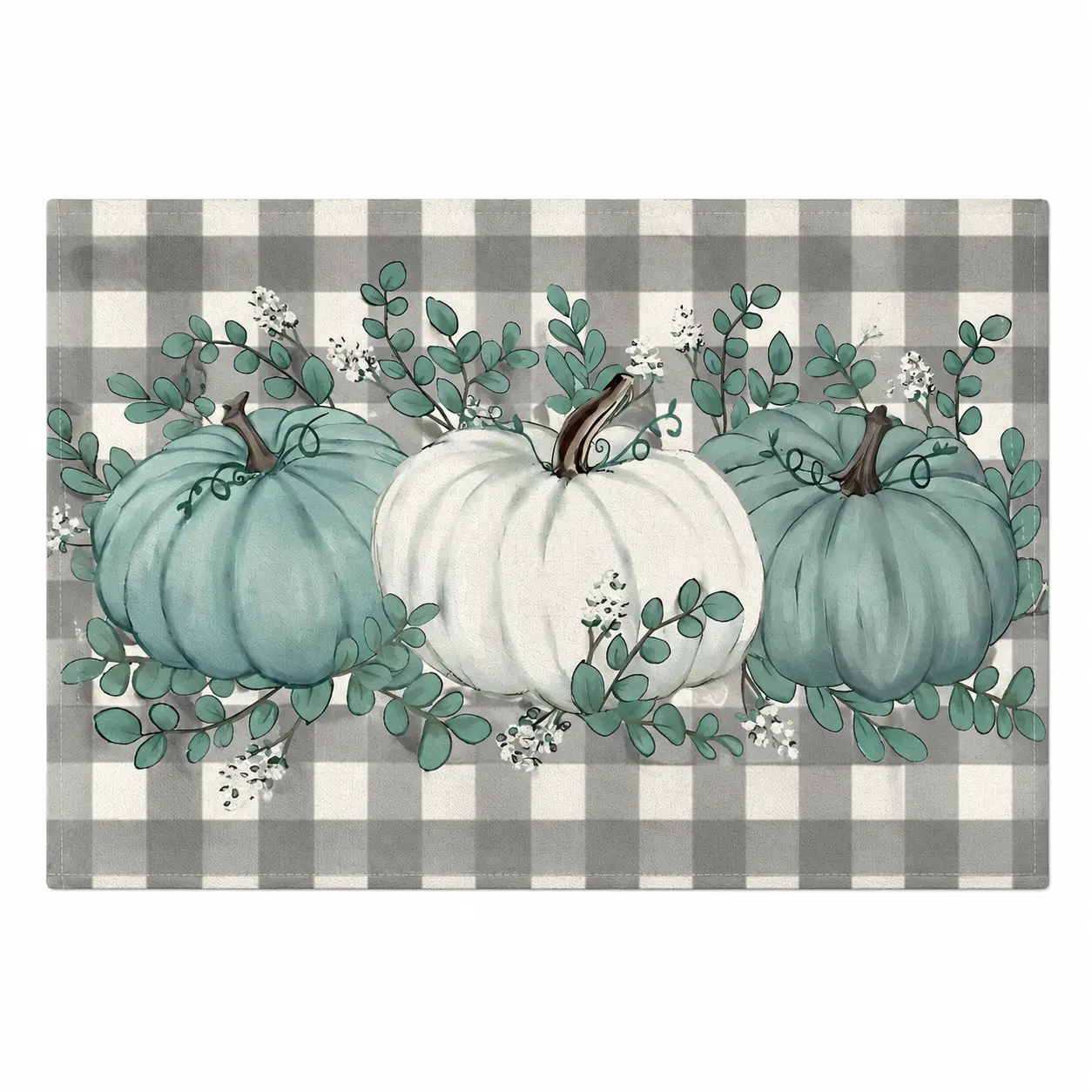 Autumn Thanksgiving Decorative Placemat Set – Pumpkin-Themed Thermal Insulating Table Mat for Western Dining, Made from Durable Heat-Resistant Fabric, Ideal for Everyday Use and Holiday Table Settings