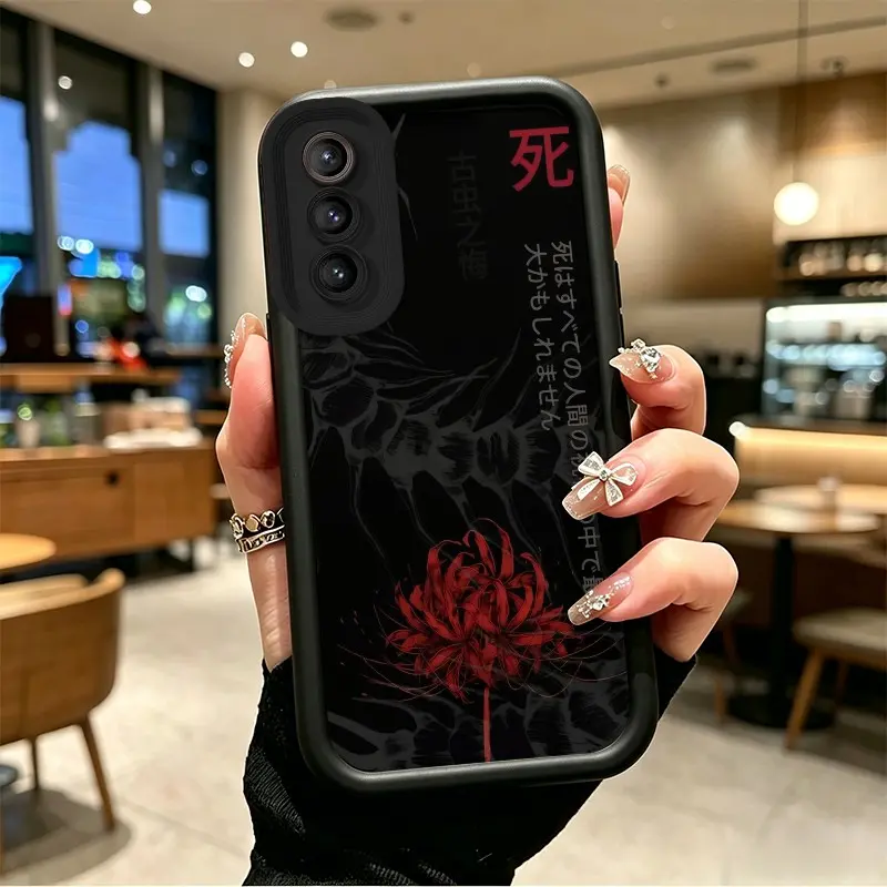 Phone case for Samsung GALAXY S21 S21PLUS Red Spider Lily & Dark Gothic Motif Celestial Eye Layered Phone Case Full cover protection Gift TPU Shockproof boboiptyjtNRDS