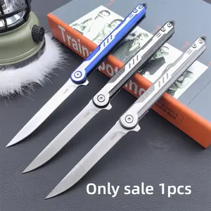 High-Quality Folding Knife M390 Steel Blade, Stainless Steel Handle, Ideal for Outdoor Camping, Hiking, Fishing, Collectible Gift