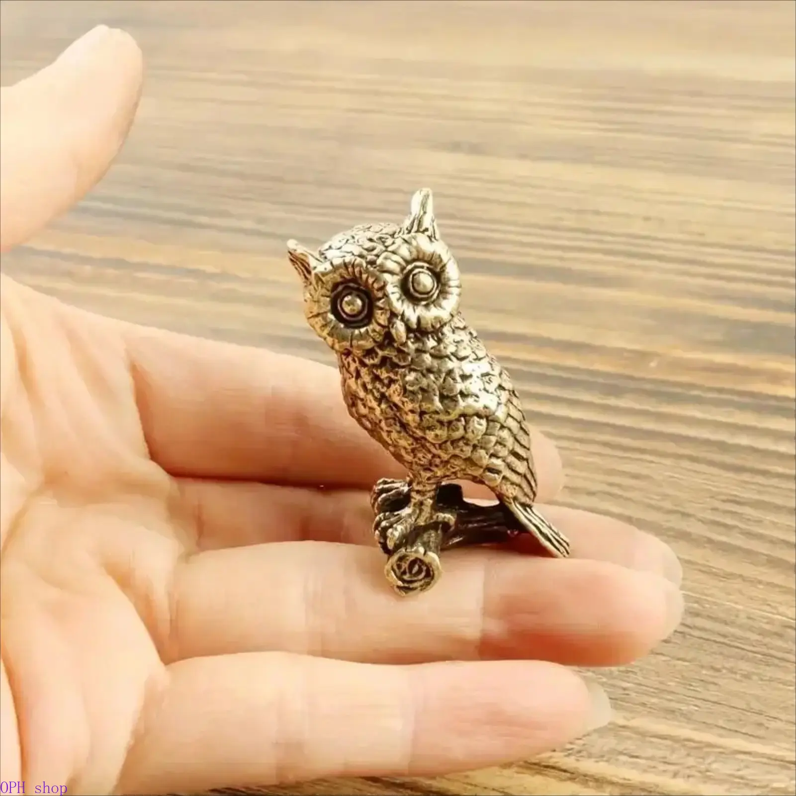 Mini Owl Decorative Figurine Cute Animal Statue Creative Desktop Ornament, Small Sculpture Tabletop Decor For Home Office Interior Daily Display Accessories