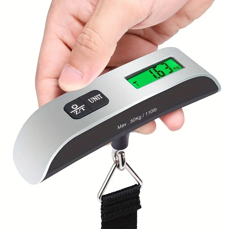 Kolzp Digital Luggage Scale, 110lbs/50kg Precision, Portable Travel Scale with Backlit LCD, Auto Zero, Tare Function, Battery Included, Luggage Weight Scale