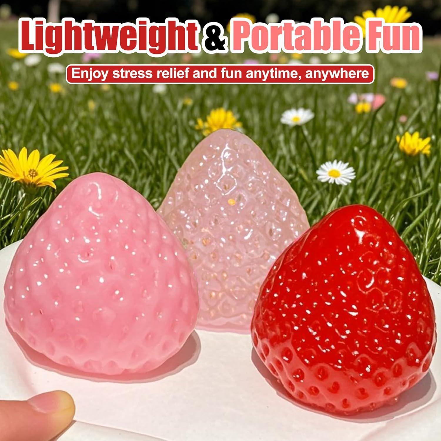 Giant Strawberry Squishy Toy Super Soft Stress Relief Fidget in Vibrant Red & Pink Colors for Fun Sensory Play Ideal for All Ages Comfortable Grip Portable Safe Material