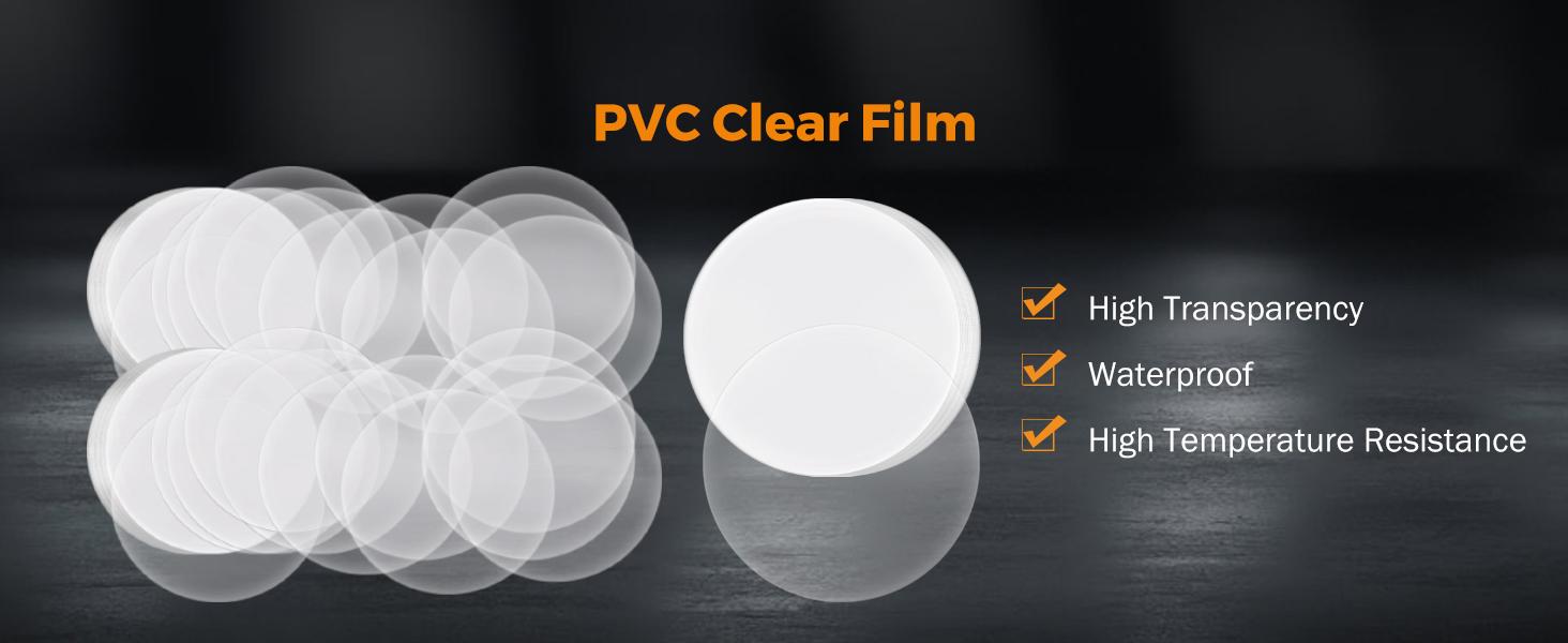 200 Sets of Button Parts Supplies 75mm 2.95 in (Approx. 3 inch) for Button Maker Machine Round Pin Maker, Every Set Includes Tinplate Top, Clip Bottom & Film