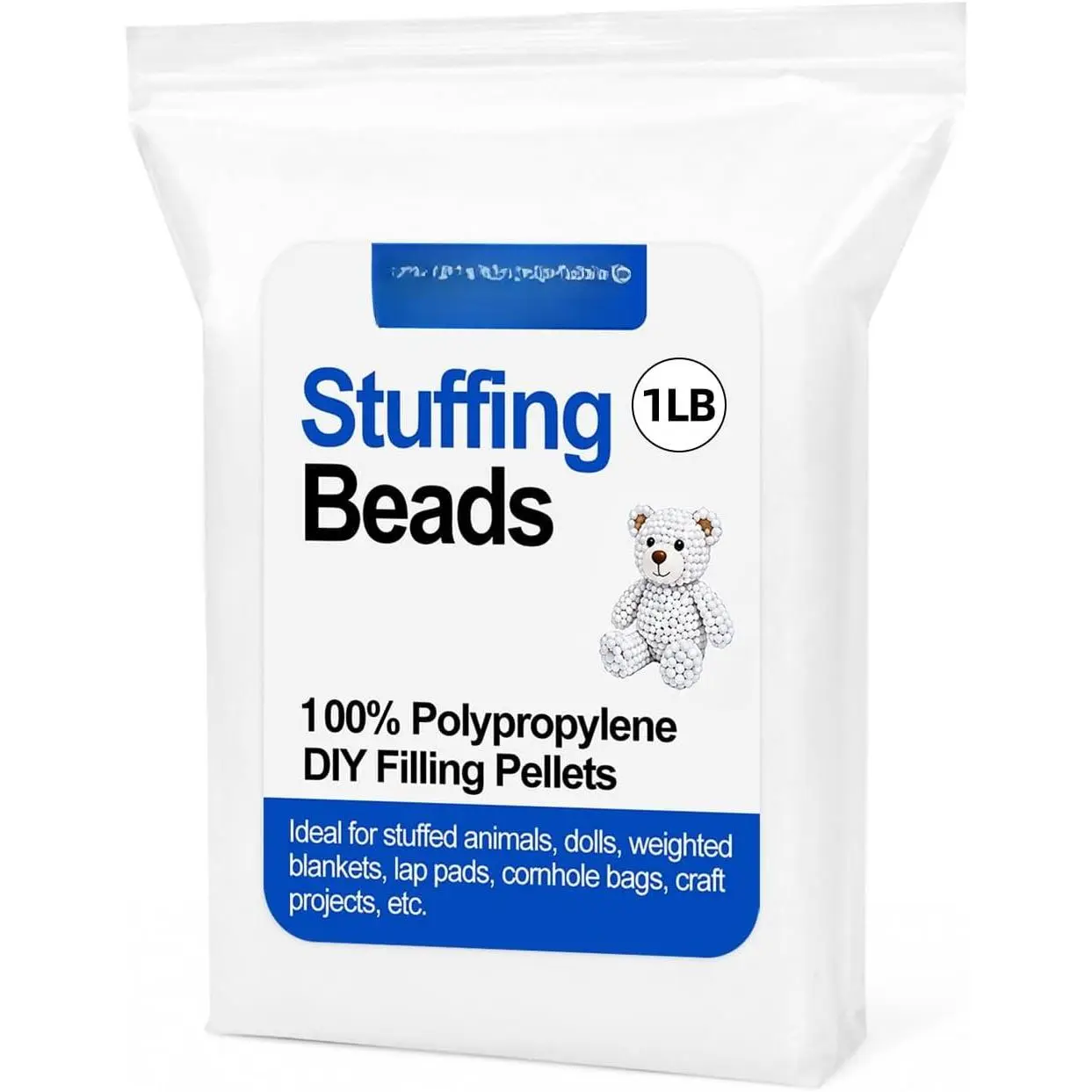 Polypropylene Weighted Stuffing Beads, Poly Pellets - Durable &  Plastic Filler Beads for Stuffed , Dolls, Weighted Blankets, Lap Pads, Cornhole Bags (1 LB / 16 oz)