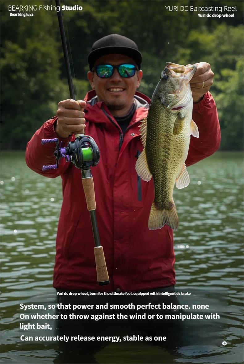 Xiongwang Yuri DC Baitcasting Reel, Intelligent Electronic Brake Fishing Reel, Lightweight Carbon Long Casting Reel for Bass Fishing