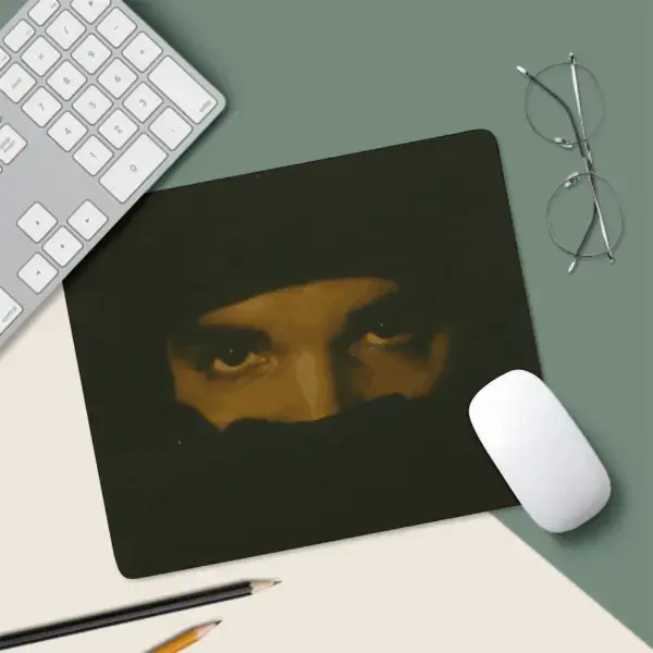 1pc Small Rectangular Rubber Anti-Slip Lock-Edge Gaming Mousepad - 30x25cm, Hip Hop Rapper Style, Waterproof, Washable, Strong Adhesion, Ideal for Gamers & Office Use, Perfect Gift for Office Workers Back to School