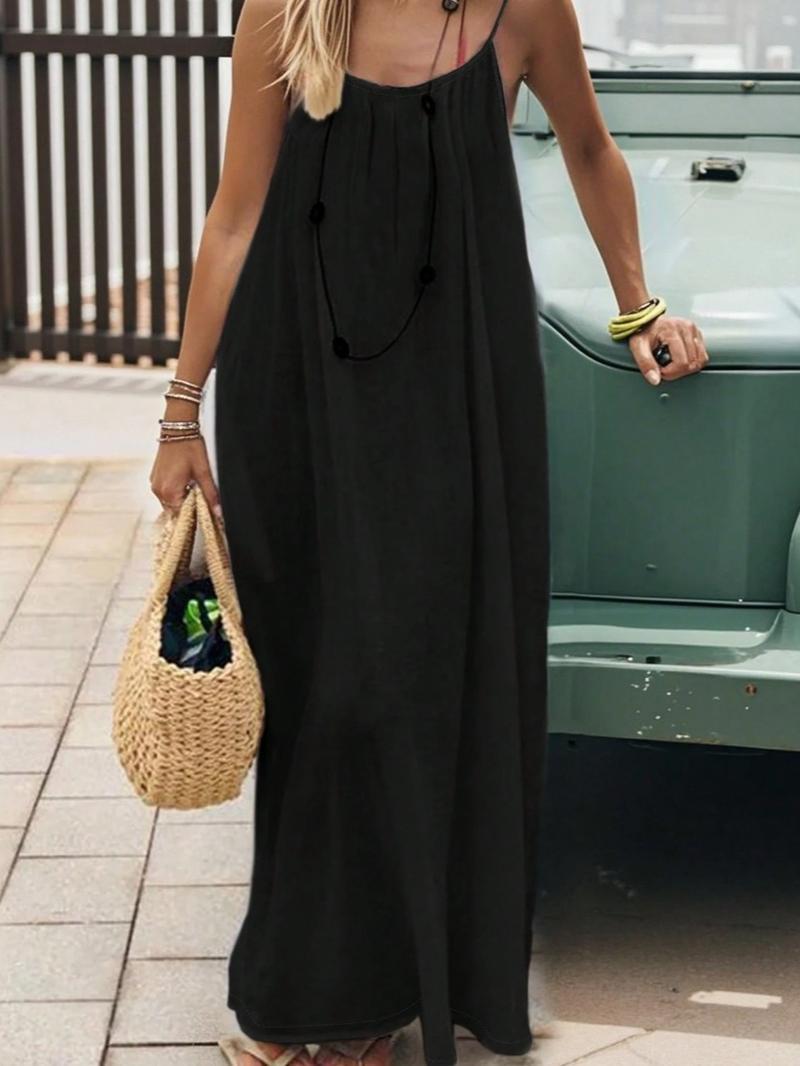 2026 New Arrival Women’s Backless Spaghetti Strap Loungewear Dress | Loose-Fit Cozy Home Essential