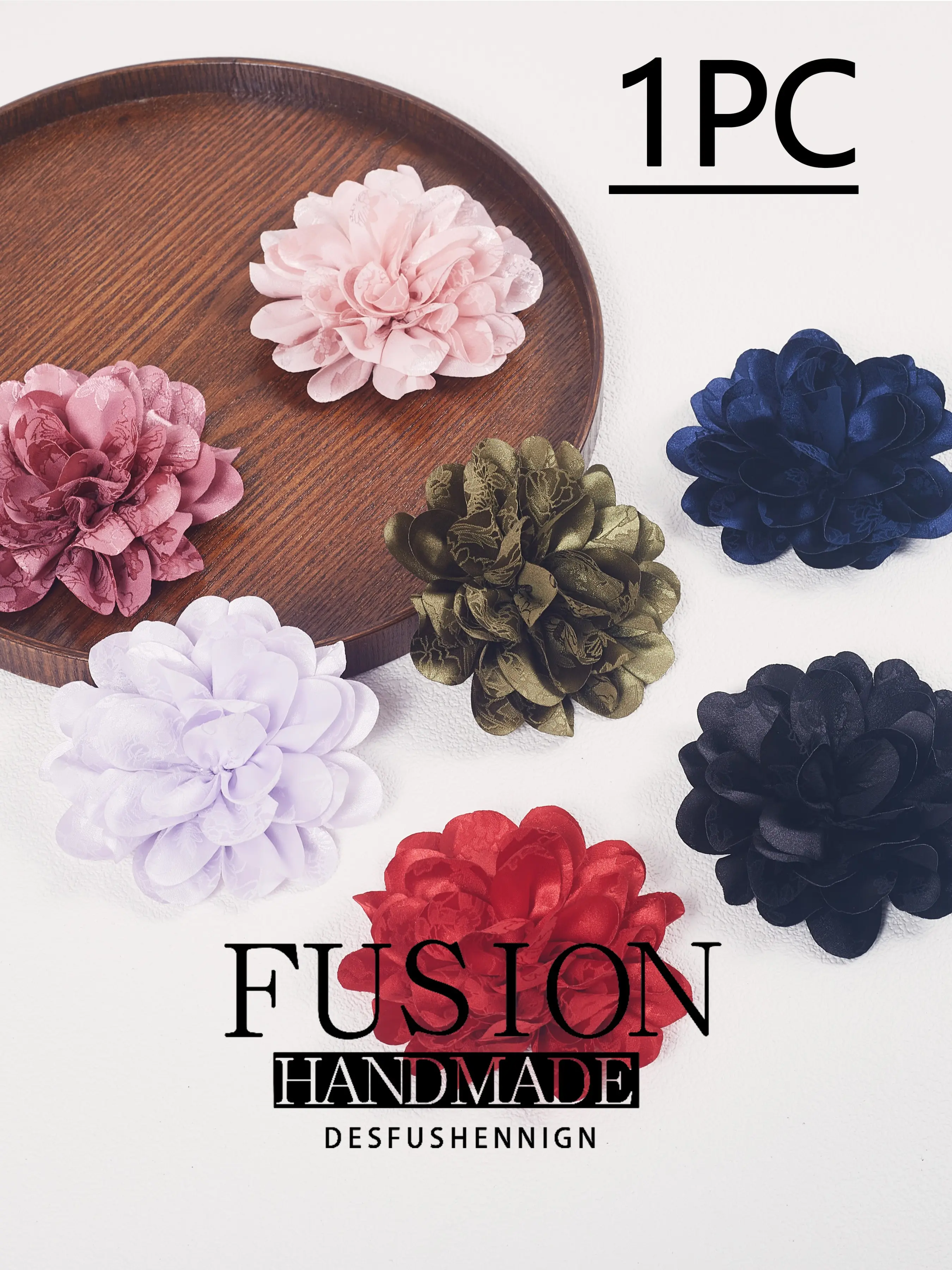 1PC A ChineseRose Blooming onYour Chest 12cm/4.72inHandmadeTriacetate FabricBurntFlower Brooch, Delicate Craftsmanship, Gentle on Fabric, An Oriental Elegance for Summer Weddings Mother's Day Gifts 2-in-1 Design: Wear as Brooch or Hair Clipon theBack
