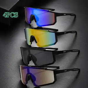4-Pack Polarized Sports Sunglasses – UV400 Mirror Lens Outdoor Shades for Cycling, Fishing & Driving
