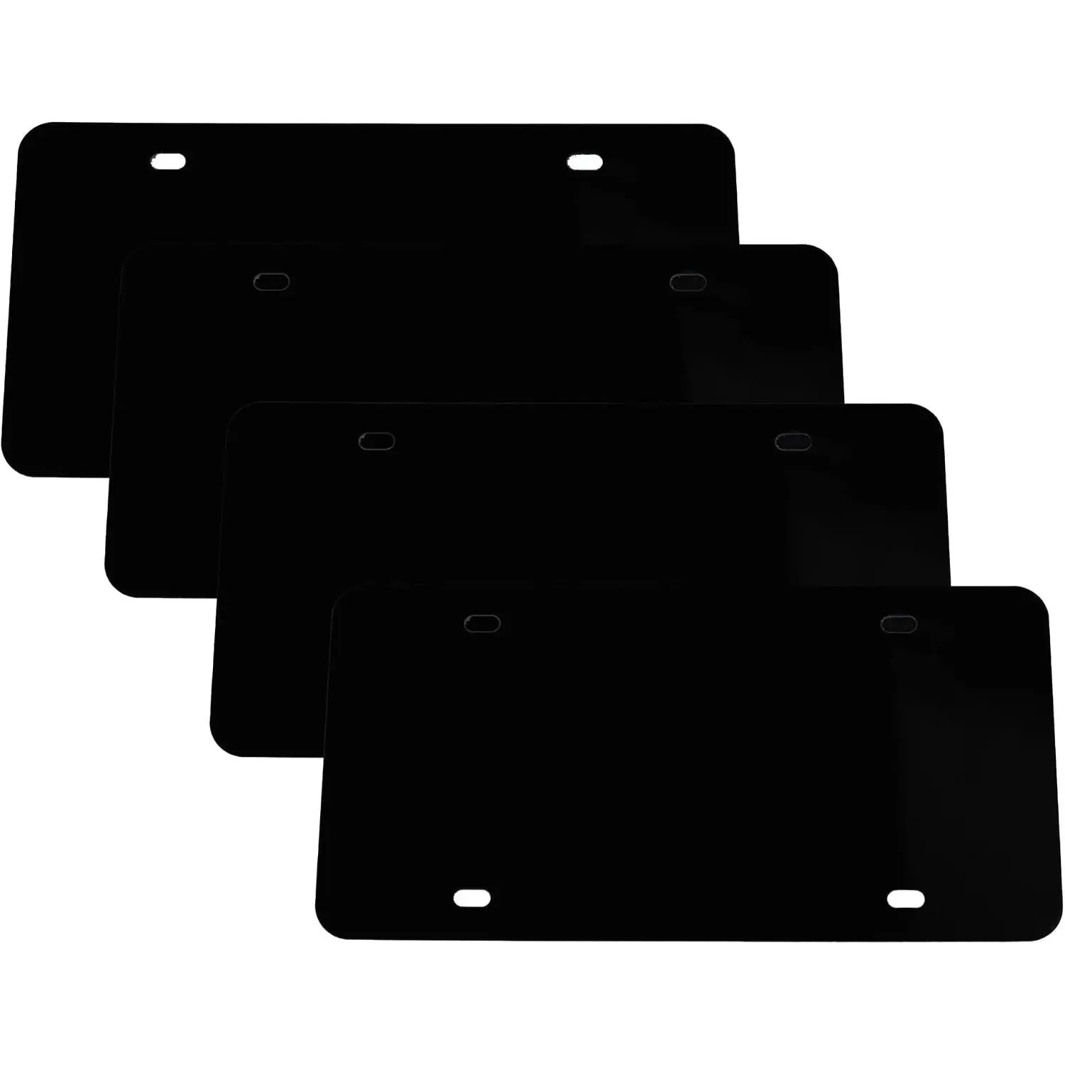 4 count Black Blank Metal  Plate Blanks, 12"x6"  Alloy Automotive Plates, Automotive Sublimation  Plates for Custom Design Work DIY Projects