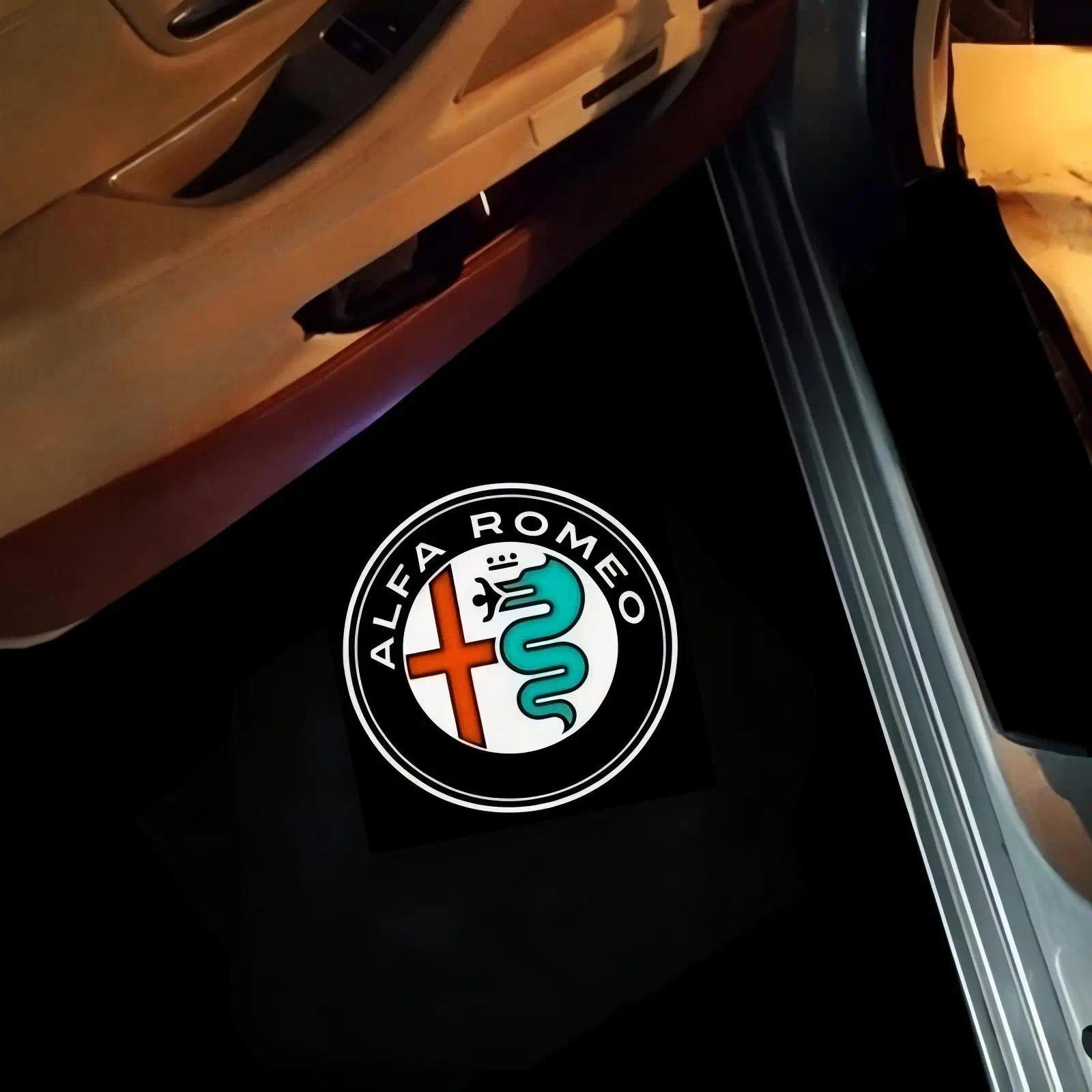 2X LED Car Welcome Logo Light Door Projector Light For Alfa Romeo Giulia 952 Tonale Mito Stelvio 949 Spider 159 166 GT Giulietta