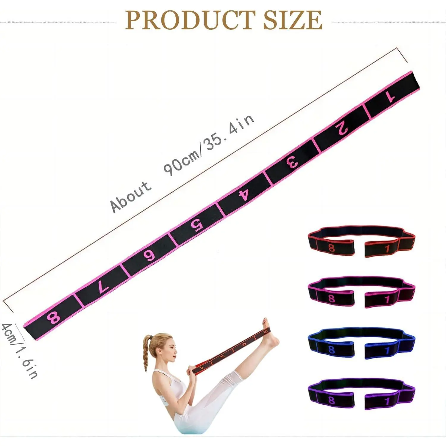 2 pack Yoga Resistance Bands - Yoga Number Bands for Back Stretching - Essential for Yoga/Pilates/Workout - Suitable for Beginners to Professionals | Top Choice Fitness Gift Women's Sports