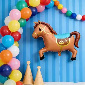 3pcs 28 Inch Noble Horse Shape Balloons, Birthday Party Atmosphere Decor, Event Gift Props, Indoor Outdoor Room Decoration