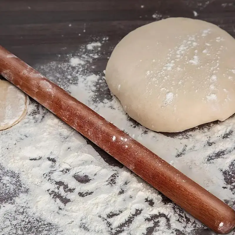 Wooden Rolling Pin, 1 Count Non-stick Dough Roller, Kitchen Baking Utensils for Pastry, Pizza, Pie, Cookie, Dumpling, Noodle, Kitchen Accessories