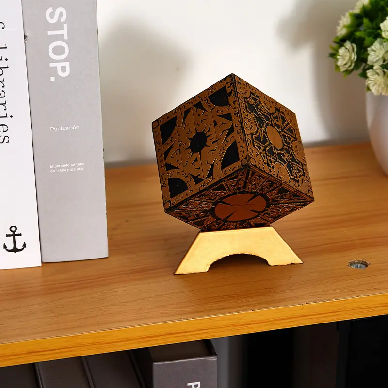 Retro Mechanical Puzzle Lock Box, Handcrafted Movable Structure, Brain Teaser, Secret Compartment, Desktop Decor for Adults