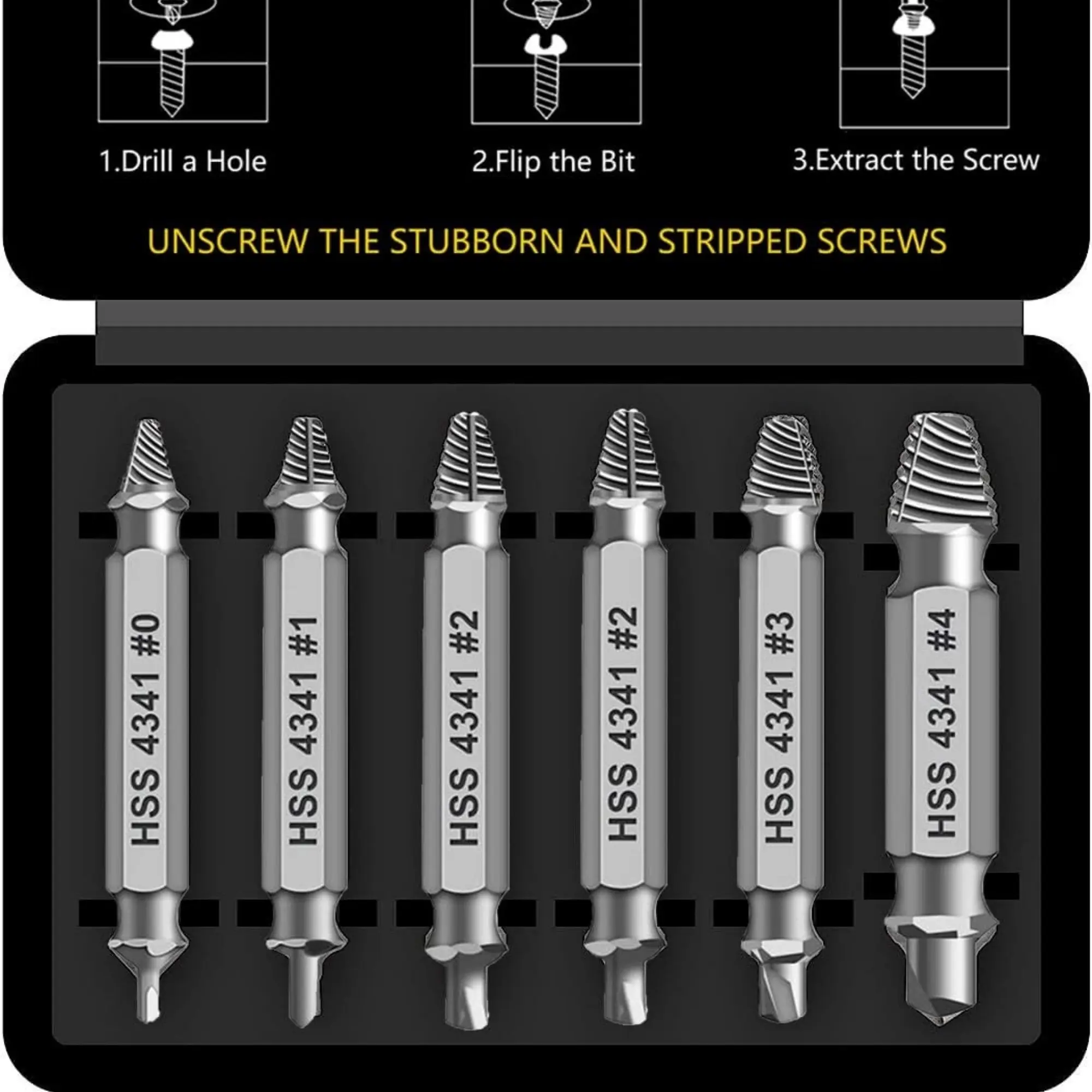 Gifts for Men,Damaged Screw Extractor Set,Christmas Stocking Stuffers for Adults Men Him,Mens Gifts for Dad,Husband,Stripped Screws Bolt Drill Bit Hardware Tools for Easy Removal of Rusty Broken Screw