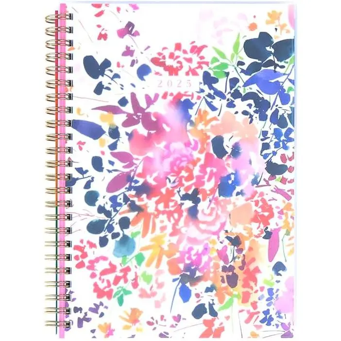 Organized by   Dated 12-Month , Jan.–Dec. 2025 Daily, Weekly, and Monthly , Small Size, Dashboard Layout, Serene Garden, 72 Pages, 12 Dividers, 2 Sticker Sheets, 6" x 8.5"