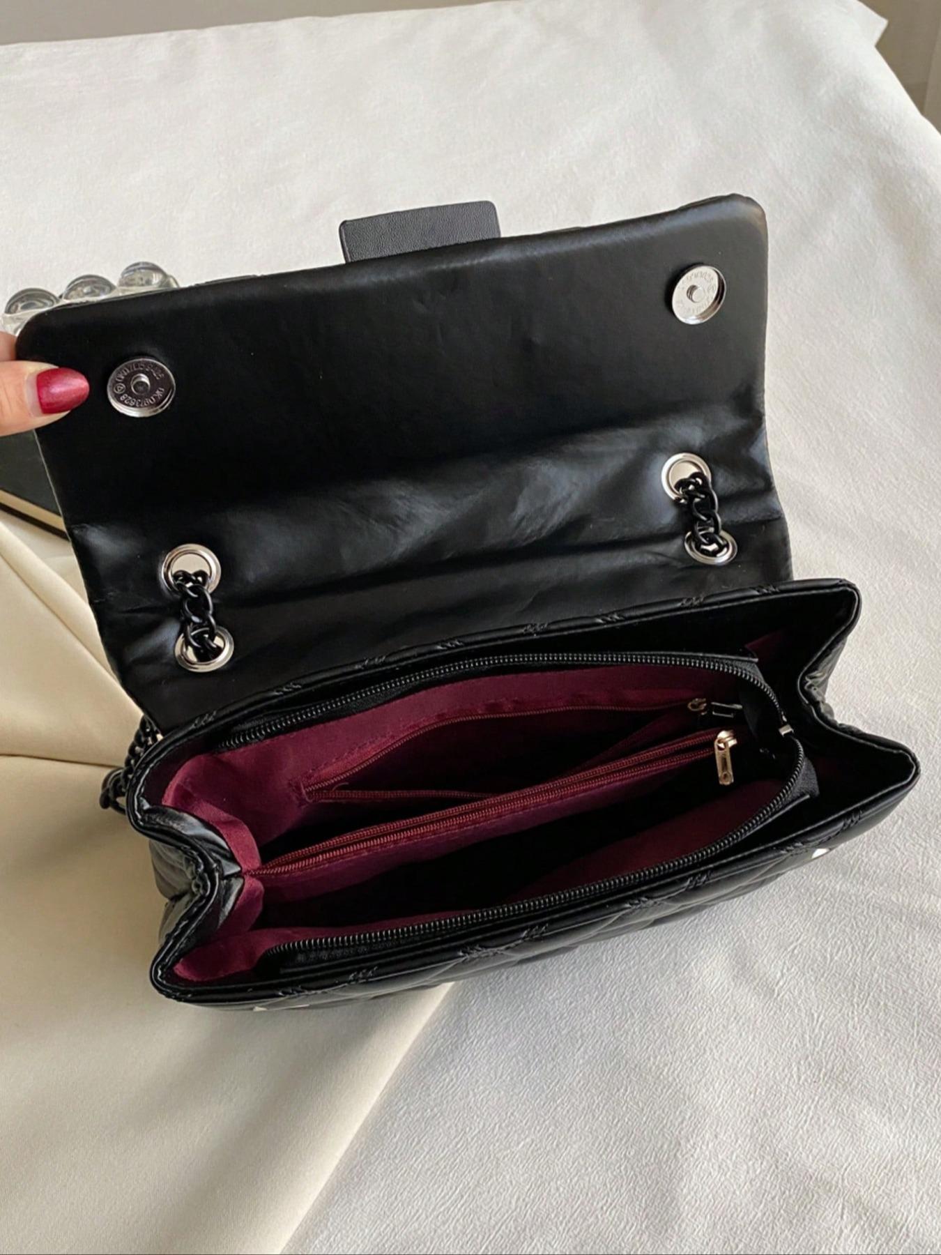 Women's Elegant Quilted Chain Strap Crossbody Bag, Casual Trendy Bag, Trendy Minimalist Shoulder Bag, Chic All-match Crossbody Bag for Daily & Work Use, Crossbody Purses