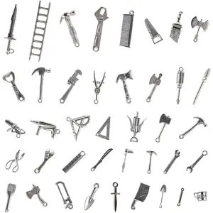 40PCS 1:12 Miniature Dollhouse Silvery Metal Home Repair Tools Micro Scene Model Work for Party Dollhouse Decoration Accessories Mini Yard Building Supplies Pretend Toy DIY Crafts Ornamentfidget toys