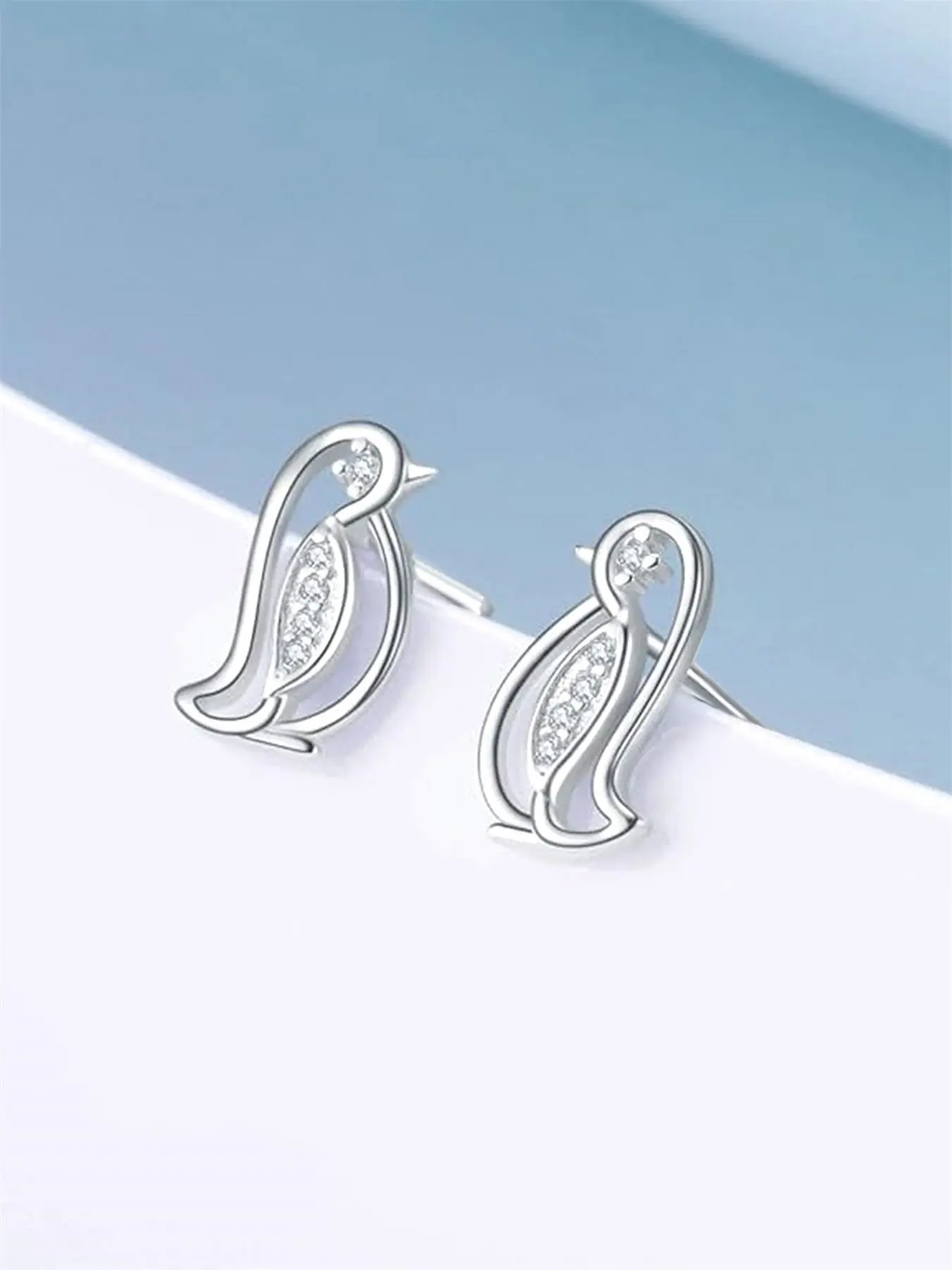 1 Pair Cute Penguin Stud Earrings For Women For Anniversary Party Jewelry Valentine's Day Gift