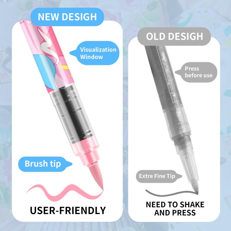 Acrylic Paint Markers, Macaron Series Set, Soft Brush Tip Water Based, Acrylic Drawing Markers, Straight liquid Markers for Wood, Canvas, Rock Painting, Glass, Diy Crafts, Fabric Paint